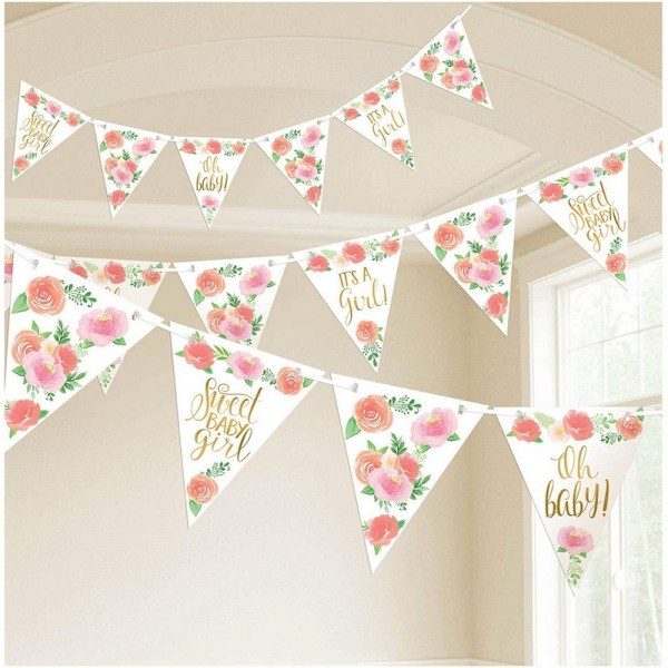 Amscan Blommig Babyshower Banner En Storlek Flerfärgad Multicoloured One Size