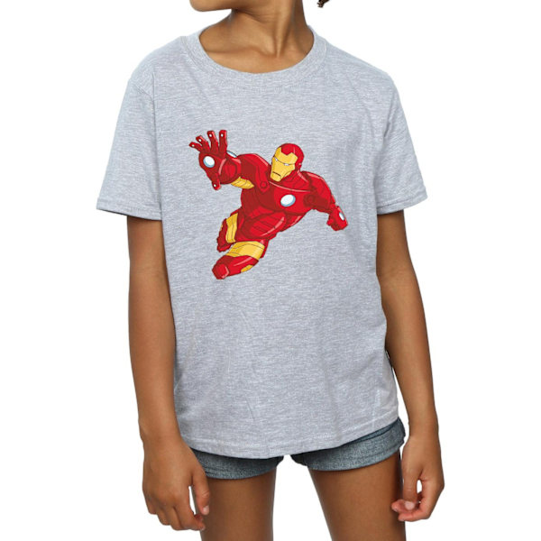 Marvel Girls Iron Man Enkel Bomull T-shirt 12-13 År Sport Sports Grey 12-13 Years