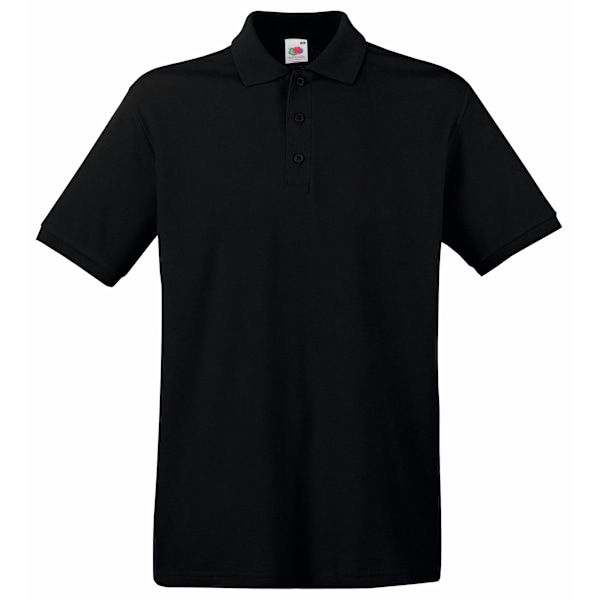 Fruit Of The Loom Premium Herr Poloshirt med Korta Ärmar 2XL Svart Black 2XL