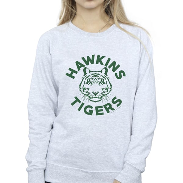 Netflix Dam/Kvinnor Stranger Things Hawkins Tigers Sweatshirt Sports Grey XXL