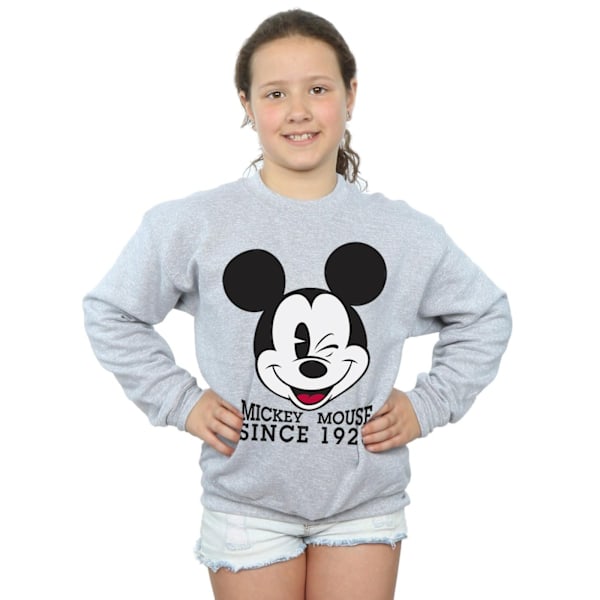 Disney Girls Mickey Mouse Sedan 1928 Sweatshirt 7-8 År Sport Sports Grey 7-8 Years