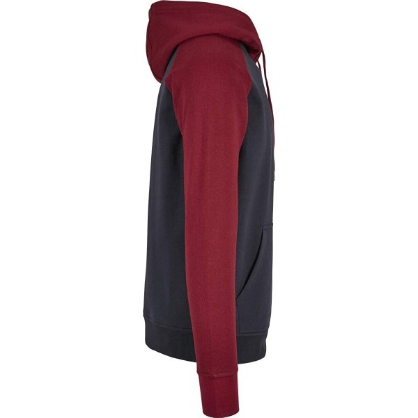 Bygg ditt varumärke Herr Basic Raglan Hoodie XS Marinblå/Vinröd Navy/Burgundy XS