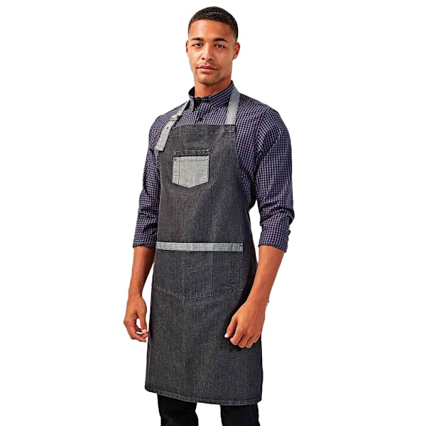 Premier Unisex Vuxen Domain Full Apron En Storlek Svart Denim Black Denim One Size
