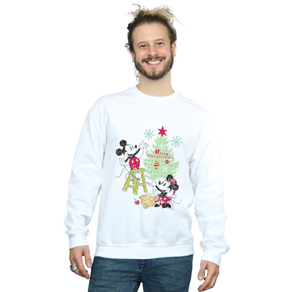 Disney Herr Mickey Och Minnie Julgran Sweatshirt 3XL Vit White 3XL