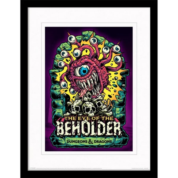 Dungeons & Dragons The Eye Of The Beholder inramat konsttryck Print Purple/Yellow/Green 40cm x 30cm