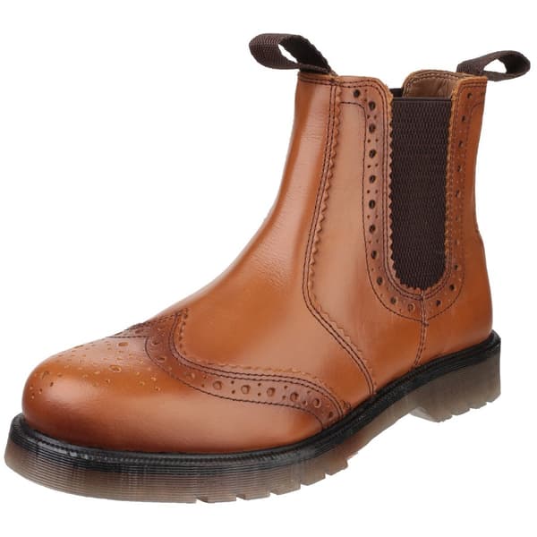 Amblers Herr Dalby Pull On Brogue Boots 6 UK Tan Tan 6 UK