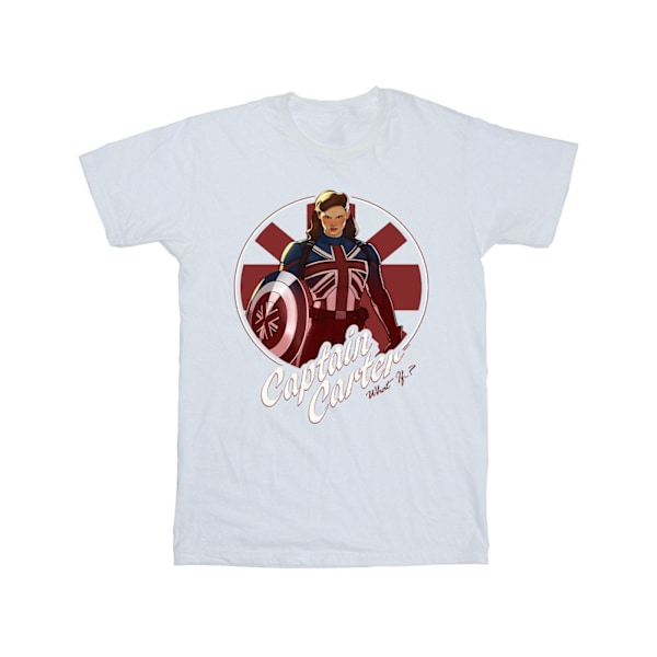 Marvel Girls What If Captain Carter Bomull T-shirt 7-8 år Vit White 7-8 Years