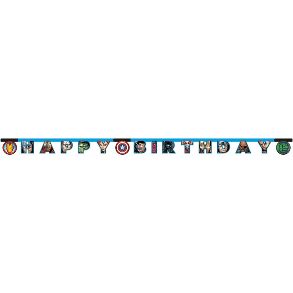 Avengers Characters Grattis på födelsedagen Banner One Size Flerfärgad Multicoloured One Size