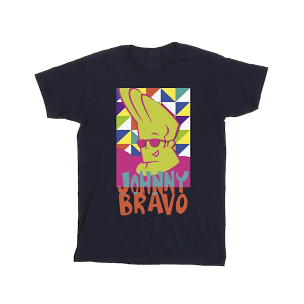 Johnny Bravo Herr Multi Triangles Pop Art T-Shirt 3XL Marinblå Navy Blue 3XL