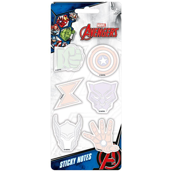 Avengers Hero Club självhäftande lappar (förpackning om 8) En storlek Mu Multicoloured One Size