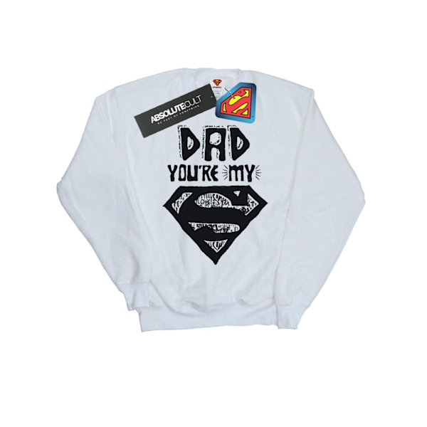 DC Comics Girls Superman Super Dad Sweatshirt 9-11 år Vit White 9-11 Years
