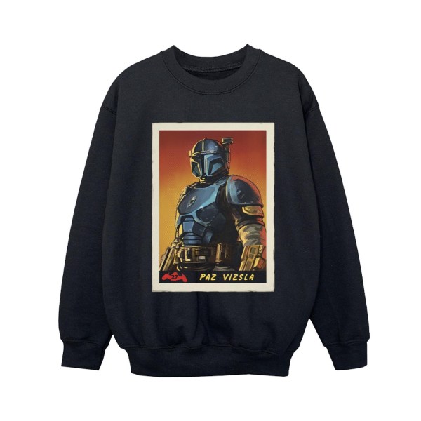 Star Wars Boys The Mandalorian Paz Vizla Card Sweatshirt 12-13 Black 12-13 Years
