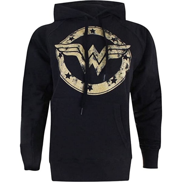 Wonder Woman Dam/Dam Hoodie med logotyp i metall S Svart Black S