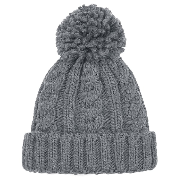 Beechfield Unsiex Adults Cable Knit Melange Beanie One Size Lig Light Grey One Size