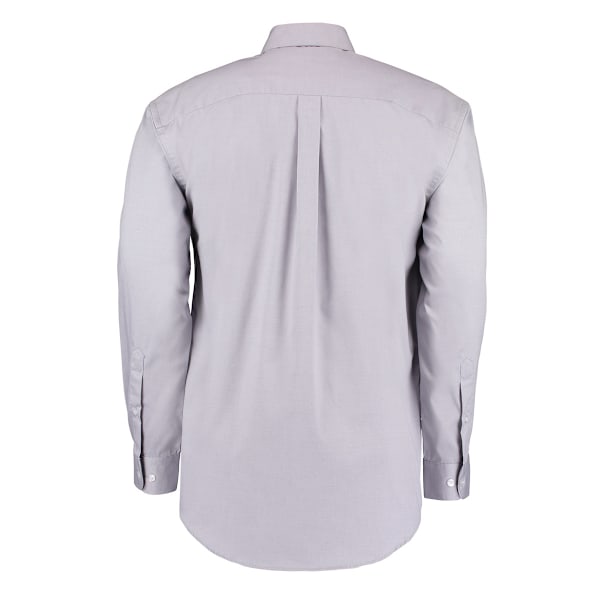 Kustom Kit Herr Långärmad Corporate Oxford Skjorta 16.5 tum Sil Silver Grey 16.5inch