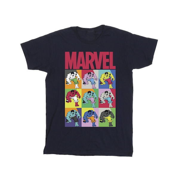 Marvel Girls Hulk Pop Art Bomull T-shirt 9-11 år Marinblå Navy Blue 9-11 Years