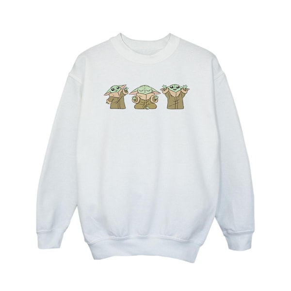 Star Wars Girls The Mandalorian Grogu Poses Sweatshirt 9-11 År White 9-11 Years