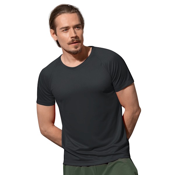 Stedman Active Raglan Mesh T-shirt för män L Black Opal Black Opal L