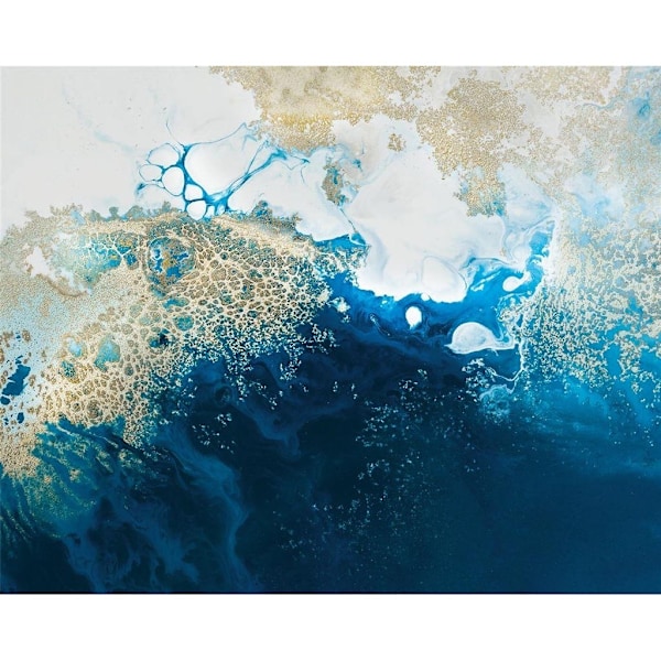 Petra Meikle De Vlas Ocean Deep Canvas Print 40cm x 50cm Blå/Vit Blue/White/Beige 40cm x 50cm