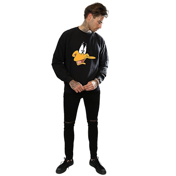 Looney Tunes Herr Daffy Duck Ansikte Sweatshirt XL Svart Black XL