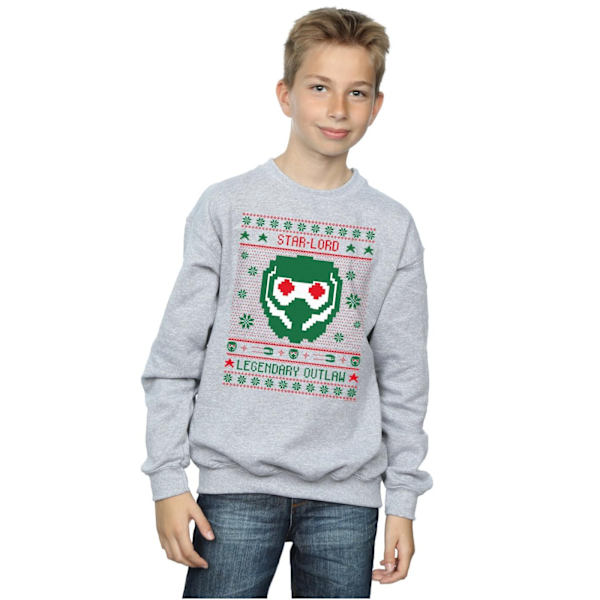 Marvel Boys Guardians Of The Galaxy Vol. 2 Star Lord Fair Isle Sports Grey 7-8 Years