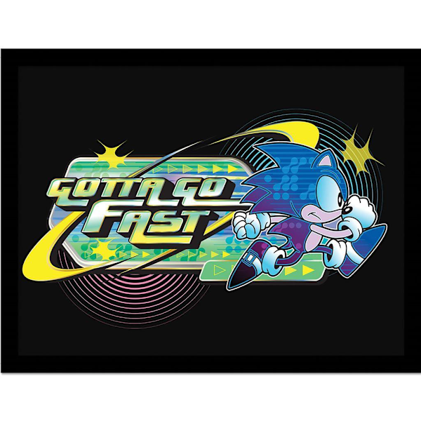 Sonic The Hedgehog Khaos Gotta Go Fast Inramad Tryck 30cm x 40cm Multicoloured 30cm x 40cm