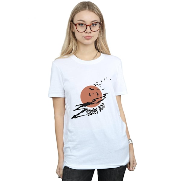 Scooby Doo Dam/Damer Spöklik Måne Bomull Boyfriend T-Shirt X White XL