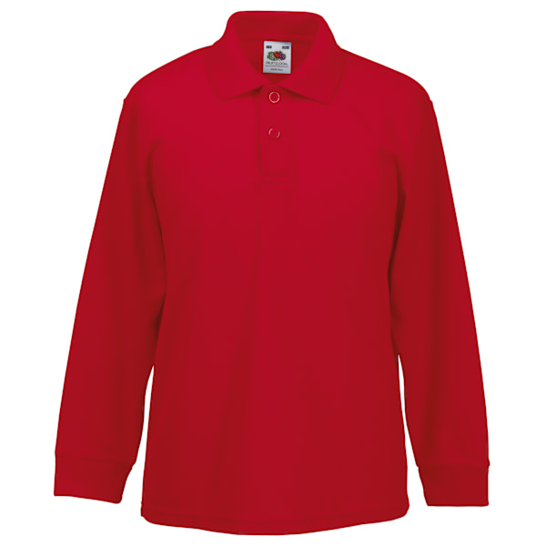 Fruit Of The Loom Barnkläder Långärmad 65/35 Pique Polo / Barn Polotröjor 3-4 Röd Red 3-4