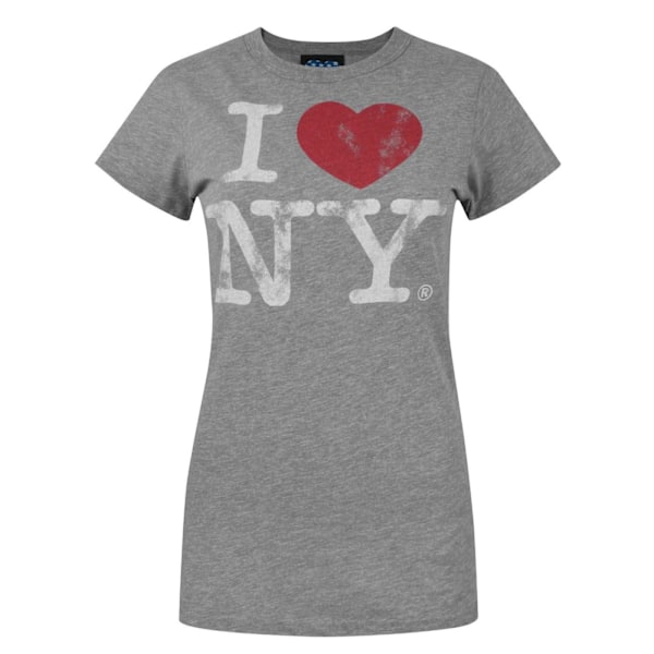 Junk Food Damkläder/Dam I Love New York T-Shirt S Grå Grey S