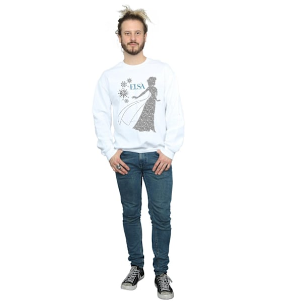 Disney Herr Frozen Elsa Jul Silhouette Sweatshirt S Vit White S