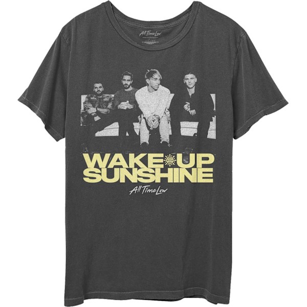 All Time Low Unisex Adult Wake Up Sunshine Faded T-Shirt M Char Charcoal Grey M