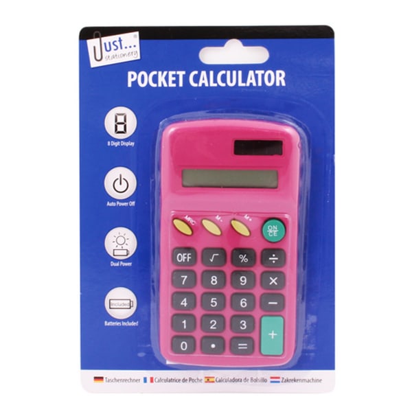 Just Stationery Pocket Calculator One Size Pink Pink One Size