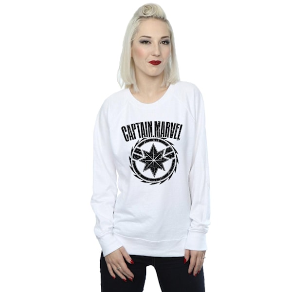 Marvel Dam/Kvinnor Captain Marvel Blade Emblem Sweatshirt M W White M