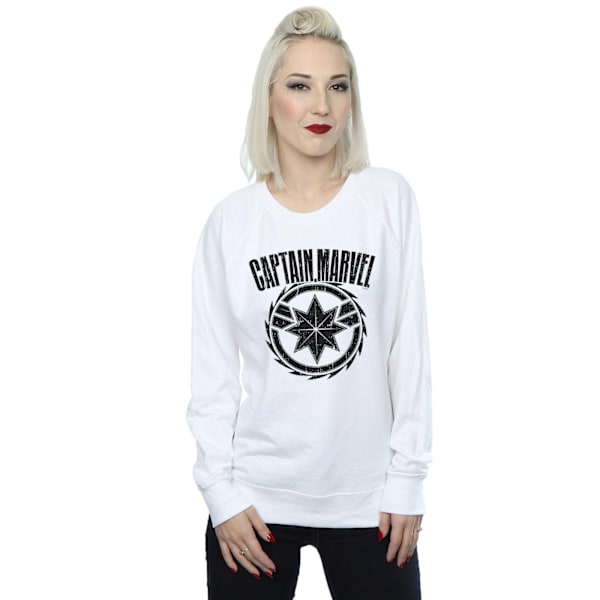 Marvel Dam/Kvinnor Captain Marvel Blade Emblem Sweatshirt XXL White XXL