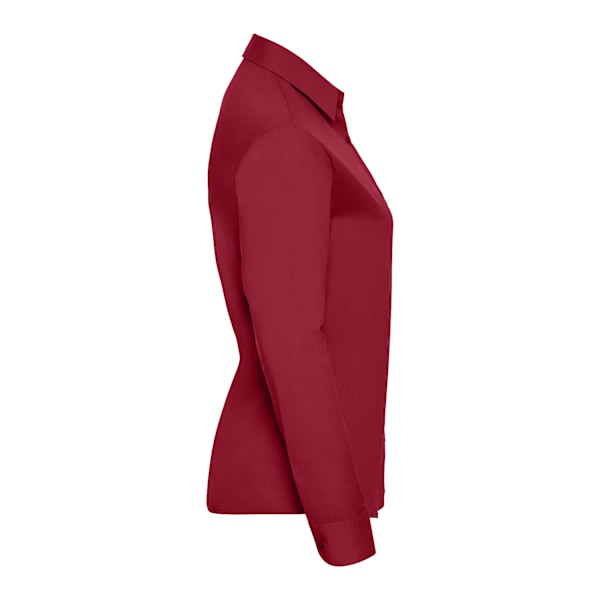 Russell Collection Dam/Damer Poplin Lätt-Skötsel Långärmad Classic Red XXL