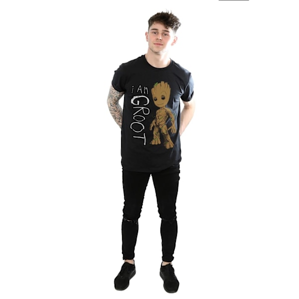 Marvel herr Guardians Of The Galaxy I Am Groot Scribbles T-Shir Black 3XL