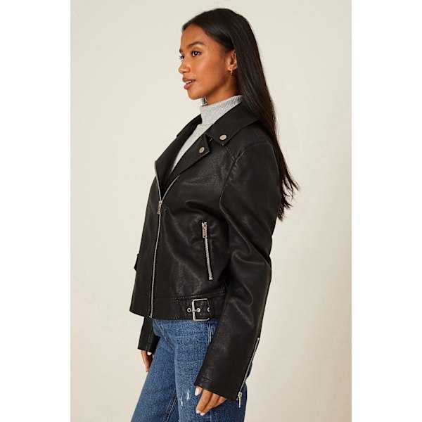 Dorothy Perkins Dam/Damer Faux Läder Petite Bikerjacka Black 8 UK
