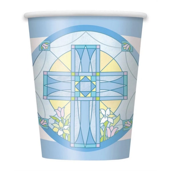 Unikt festpapper Sacred Cross Party Cup (paket med 8) One Size Blue/White One Size
