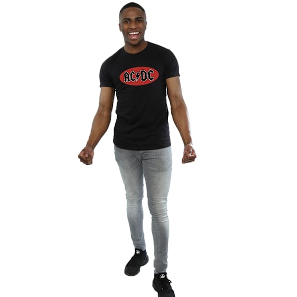 AC/DC Herr Röd Cirkel Logo T-shirt XXL Svart Black XXL