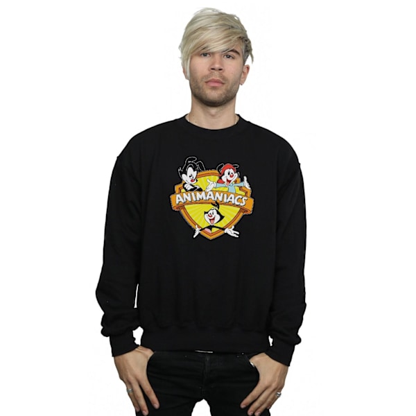 Animaniacs Herr Logotyp Crest Sweatshirt M Svart Black M