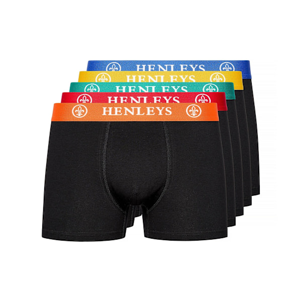 Henleys Mens Primas Boxershorts (5-pack) L Svart Black L