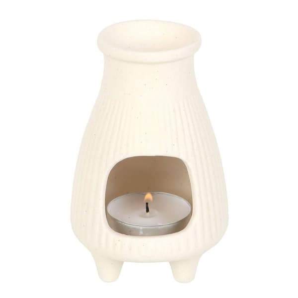 Something Different Greige Ribbad Rökelsehållare One Size Vit White One Size