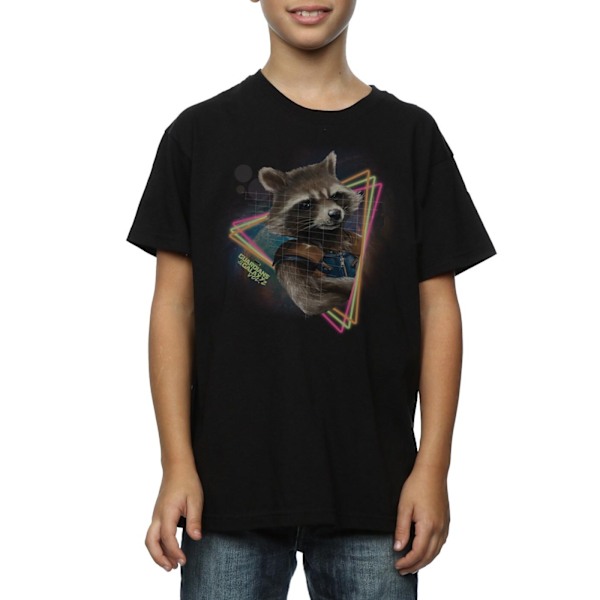 Guardians Of The Galaxy Boys Rocket Raccoon Neon T-Shirt 5-6 år Black 5-6 Years