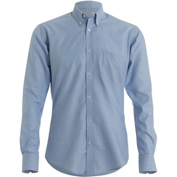 Kustom Kit Herr Oxford Slim långärmad skjorta 14in ljusblå Light Blue 14in