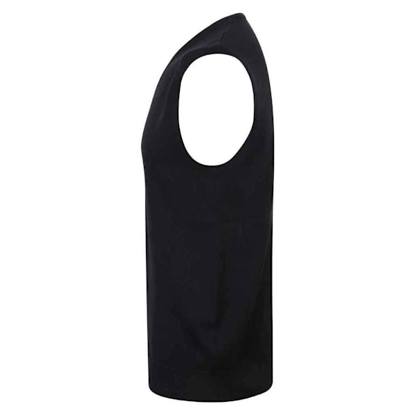 Henbury Herr Bomull Akryl V-ringad Ärmlös Sweatshirt 4XL Svart Black 4XL