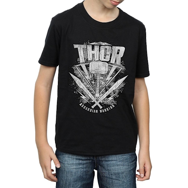 Thor: Ragnarok Boys Hammer Bomull Logotyp T-shirt 9-11 år Svart Black 9-11 Years