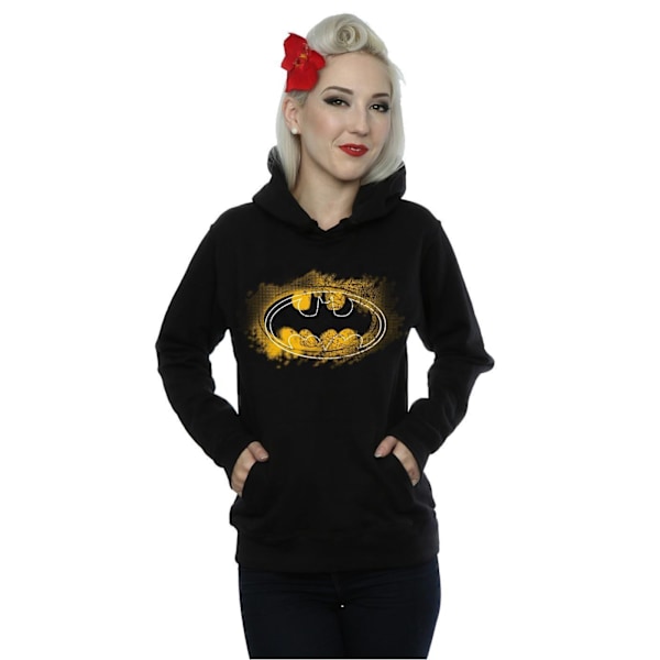 DC Comics Dam/Kvinnor Batman Spray Logo Hoodie M Svart Black M