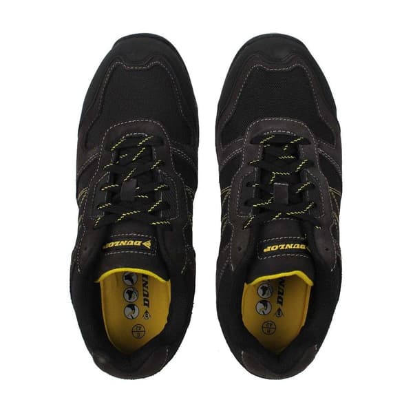 Dunlop Herr Austin Läder Stålhätta Säkerhetskängor 8.5 UK Ch Charcoal/Yellow 8.5 UK