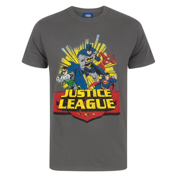 Justice League Herr Comic T-Shirt M Charcoal Charcoal M