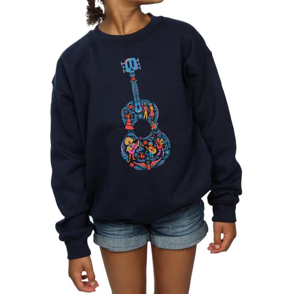 Disney Flickor Coco Gitarr Mönster Tröja 12-13 År Marinblå Navy Blue 12-13 Years
